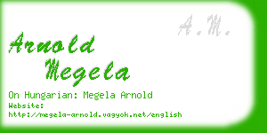 arnold megela business card